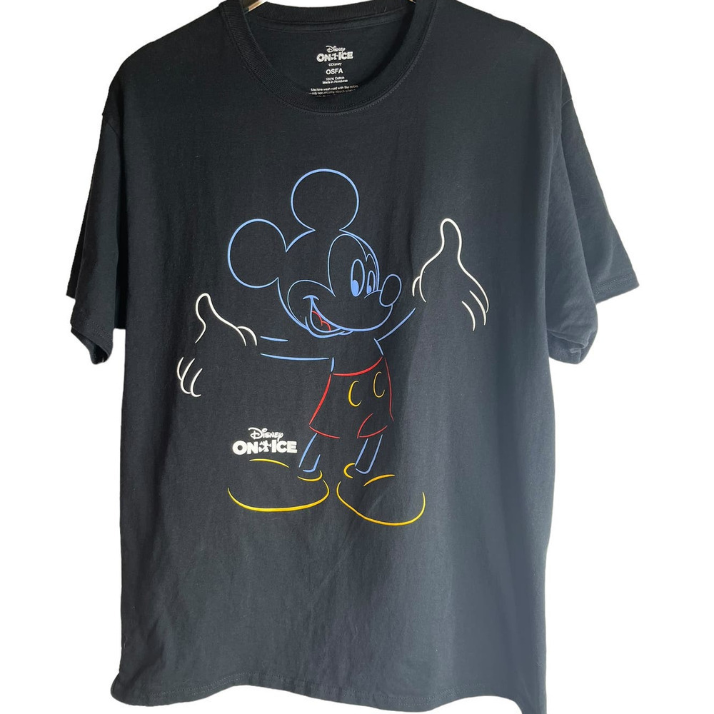 Vintage Disney Mickey Mouse Neon Glow Graphic Disney on Ice T-Shirt
